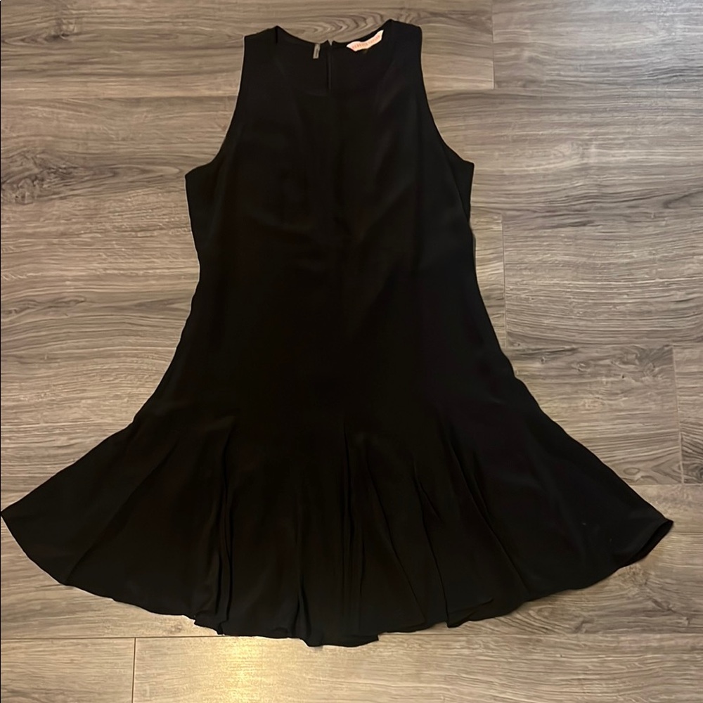 Black Sleeveless Halter Mini Dress with Ruffled Tiered Skirt for Night Out
